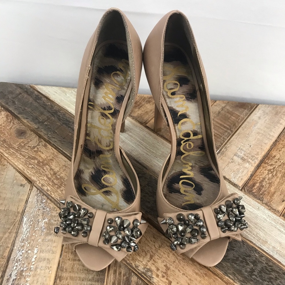 Sam Edelman Lorna Spiked Peep Toe Pumps